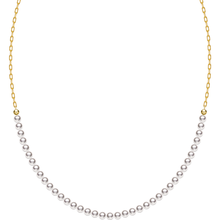 Akoya Pearl 18K Gold Chain Design Elegant Necklace