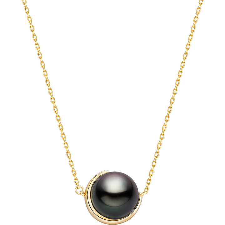 Tahitian Pearl 18K Gold Half Surround Pearl Necklace