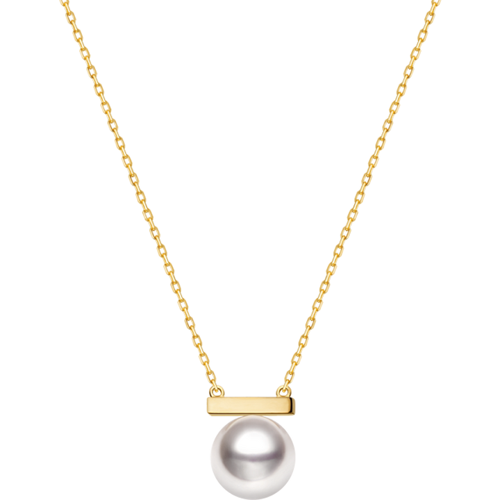 Akoya Saltwater Pearl Necklace 18K Yellow Gold Workwear Style
