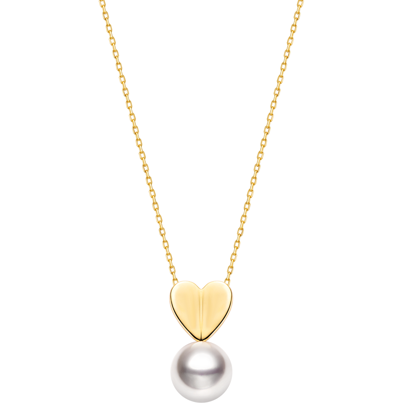 Akoya Pearl 18K Gold My Heart Necklace