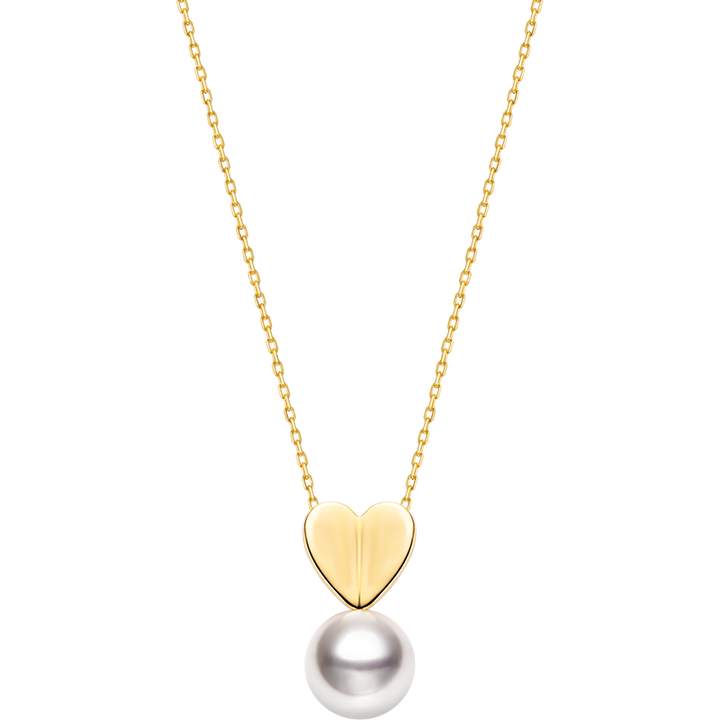 Akoya Pearl 18K Gold My Heart Necklace