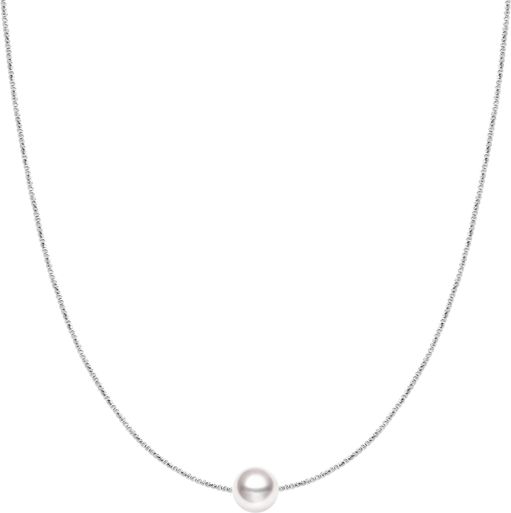 South Sea Pearl 18K White Gold Pattern Bead Chain Necklace