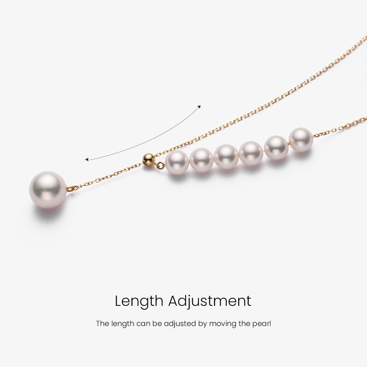 Asymmetrical Akoya Pearl 18K Gold Necklace