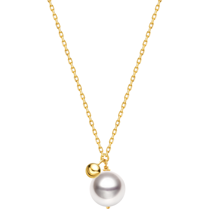 Akoya Pearl 18K Gold Ball Necklace