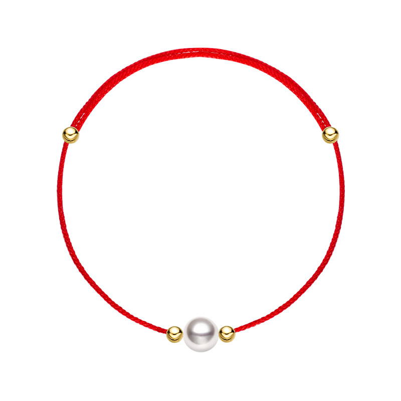 Akoya Saltwater Pearl 18K Gold String Bracelet