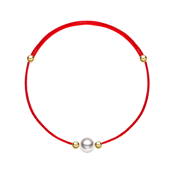 Akoya Saltwater Pearl 18K Gold String Bracelet
