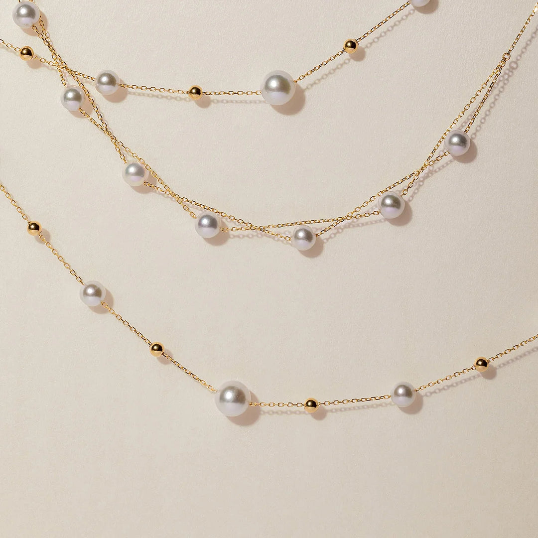 STAR TRAILS COLLECTION Akoya Pearl 18K Gold Baby's Breath Necklace STAR TRAILS COLLECTION Akoya Pearl 18K Gold Baby's Breath Necklace STAR TRAILS COLLECTION