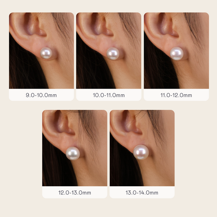 Bun-Styled South Sea Pearl Studs Earrings