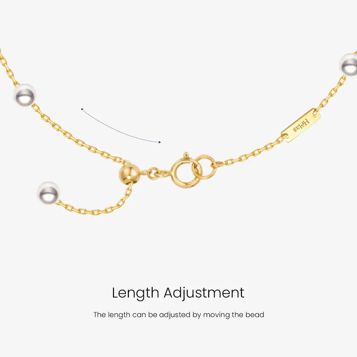 STAR TRAILS COLLECTION Akoya Pearl 18K Gold Baby's Breath Bracelet - HELAS Jewelry