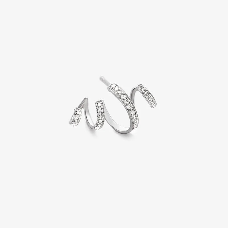 WAVES COLLECTION 18K White Gold Wave Curl Diamonds Stud Earrings WAVES COLLECTION 18K White Gold Wave Curl Diamonds Stud Earrings THE WAVES COLLECTION