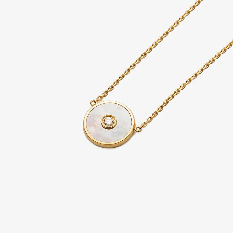 WISHING COIN COLLECTION Mother-of-Pearl 18K Gold Diamond Necklace WISHING COIN COLLECTION Mother-of-Pearl 18K Gold Diamond Necklace WISHING COIN COLLECTION
