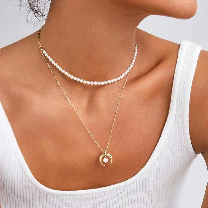 WONDERLAND COLLECTION Akoya Pearl 18K Gold Chain Design Elegant Necklace - HELAS Jewelry