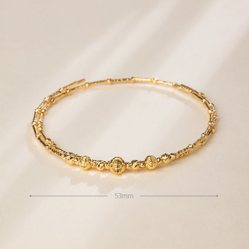 Akoya 18K Gold Double - layer Elastic Wristband Bracelet - HELAS Jewelry