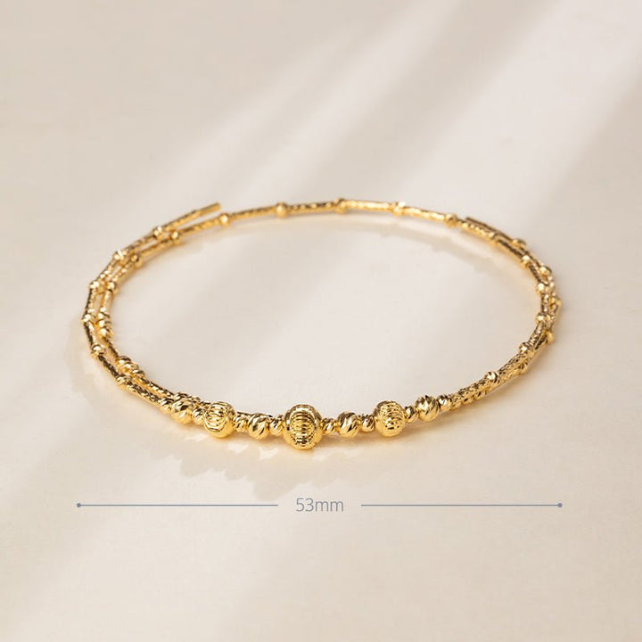 Akoya 18K Gold Double - layer Elastic Wristband Bracelet - HELAS Jewelry