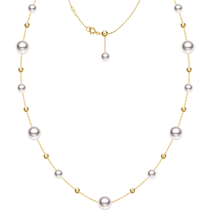 Akoya Pearl 18K Gold Baby's Breath Necklace - HELAS Jewelry