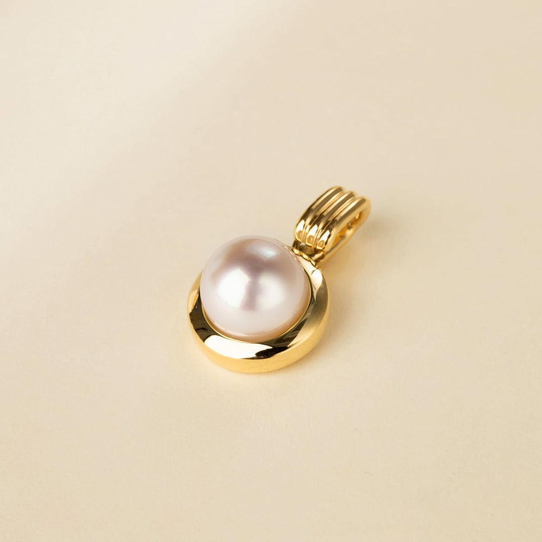 Akoya Pearl 18K Gold Pendulum Pendant Necklace - HELAS Jewelry