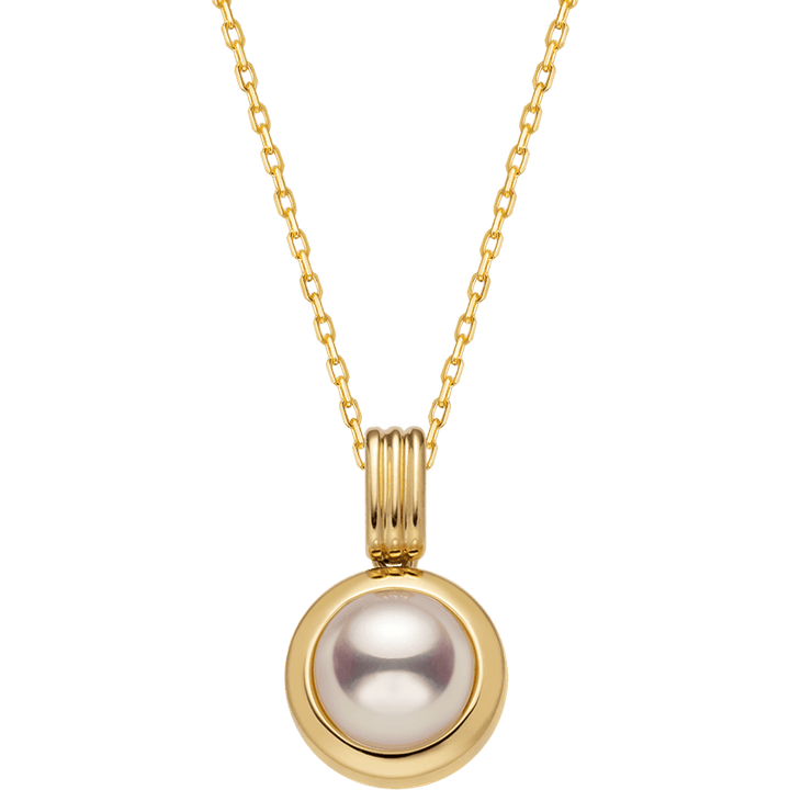 Akoya Pearl 18K Gold Pendulum Pendant Necklace - HELAS Jewelry