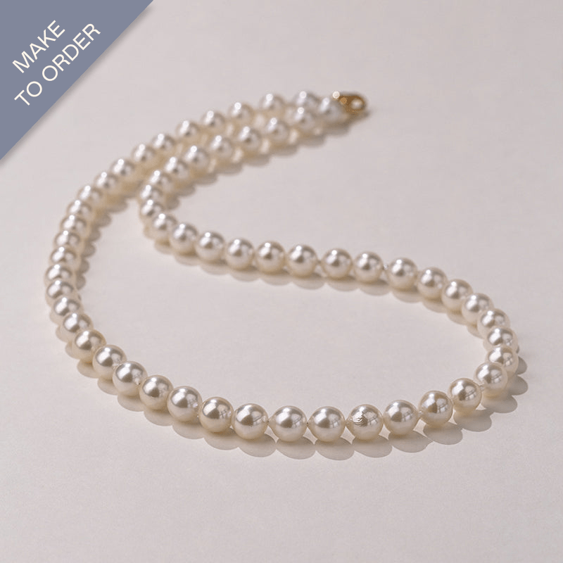 Cream Baroque Akoya Pearl 18K Gold Pearl Strand Necklace - HELAS Jewelry