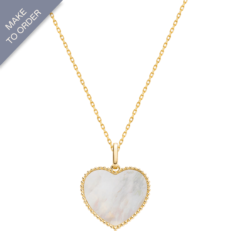 Mother - of - Pearl 18K Gold My Heart Necklace - HELAS Jewelry