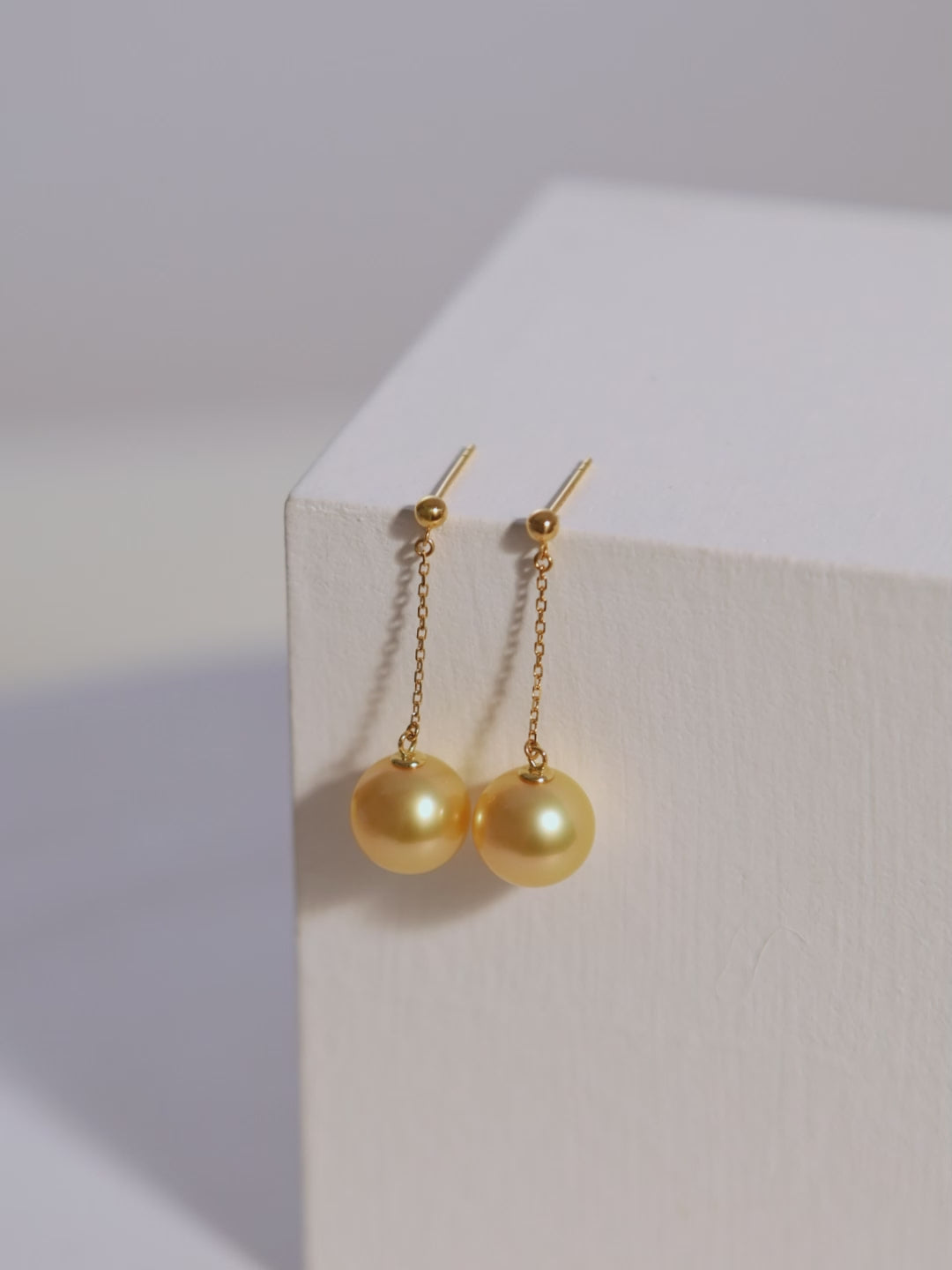 South Sea Golden Pearl 18K Gold Drop Earrings