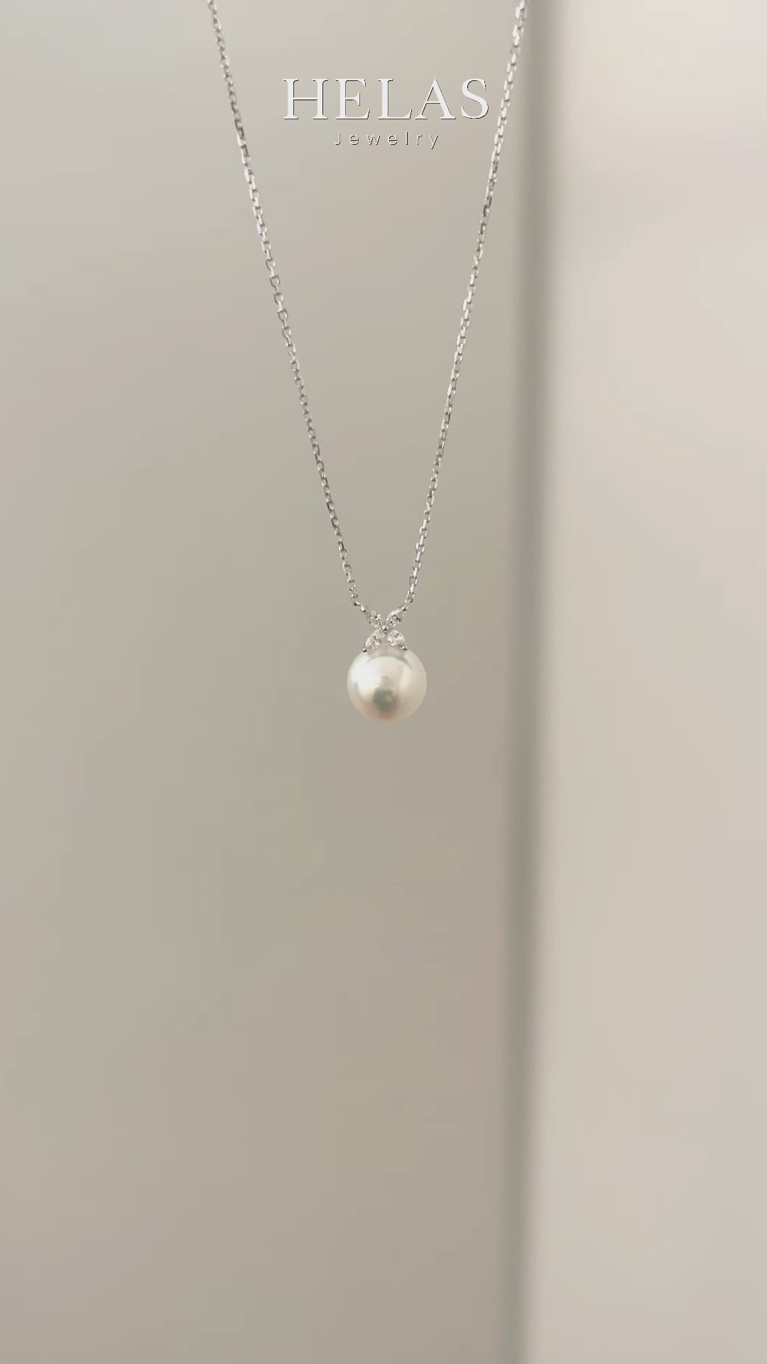 Akoya Pearl Necklace Pearl jewelry 18K White Gold Diamonds