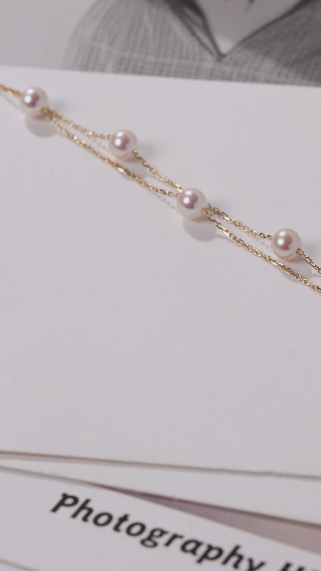 Akoya Pearl 18K Gold Baby's Breath Double Strand Bracelet