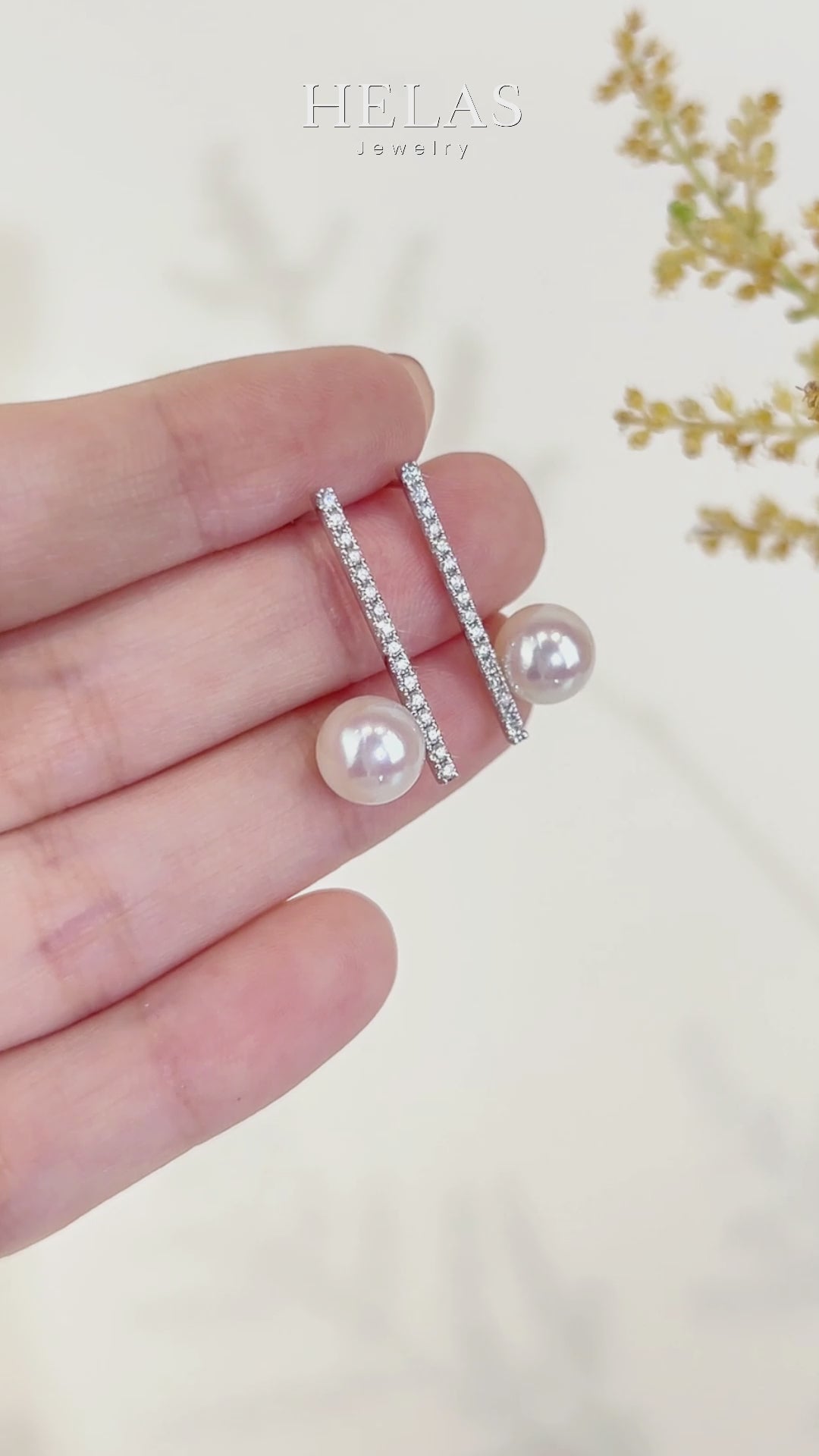 Akoya Pearl 18K White Gold Moonlight Diamond Earrings