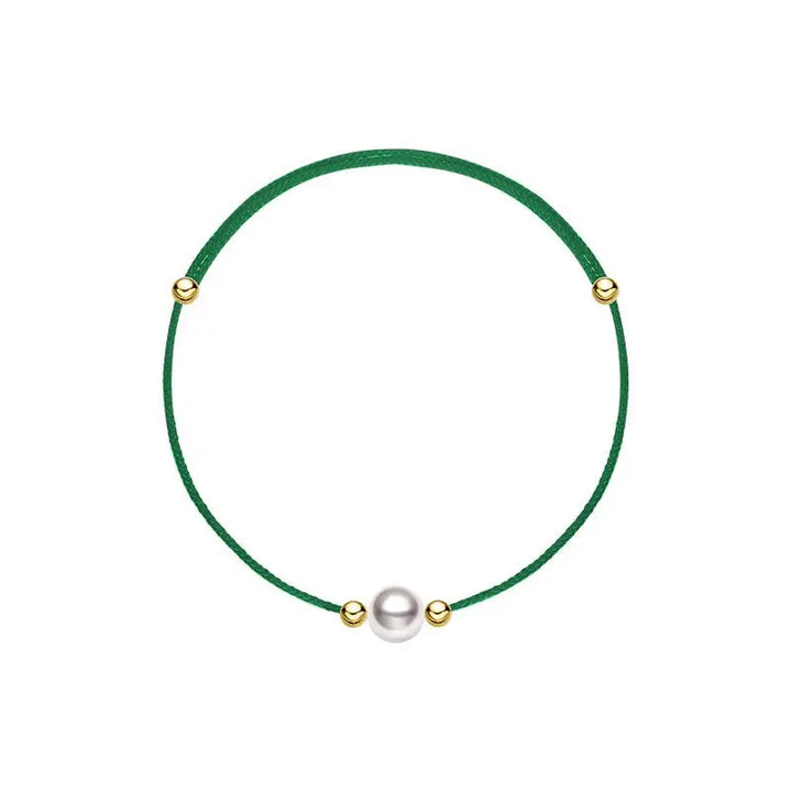 Aurora Collection Akoya Saltwater Pearl 18K Gold String Bracelet - HELAS Jewelry