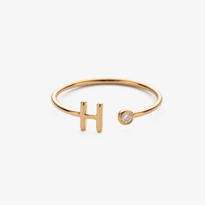 BE MYSELF COLLECTION 18K Gold Exclusive Custom Initial Letter Diamond Ring - HELAS Jewelry