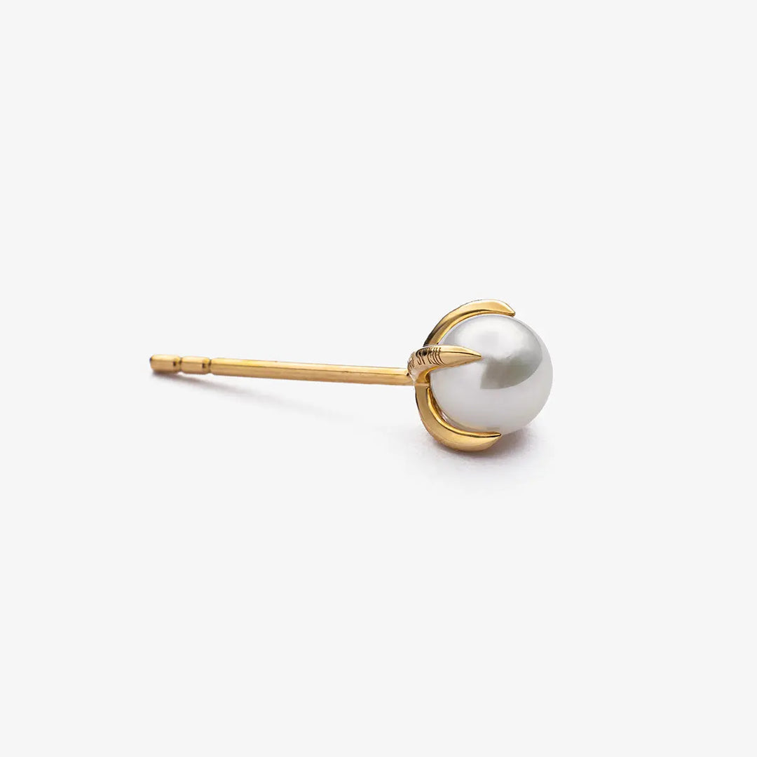 BASIC COLLECTION Akoya Pearl 18K Gold Flower-bud Stud Earrings - HELAS Jewelry
