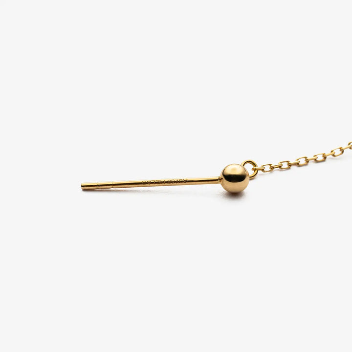 BASIC COLLECTION Akoya Pearl 18K Gold Long Stud Earrings - HELAS Jewelry