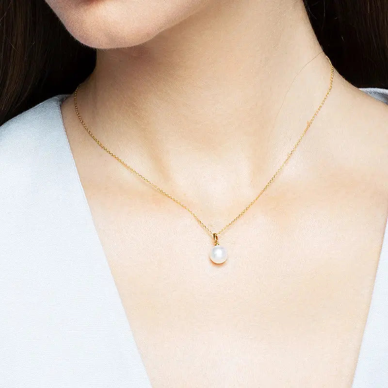 BASIC COLLECTION Akoya Pearl 18K Yellow Gold Necklace