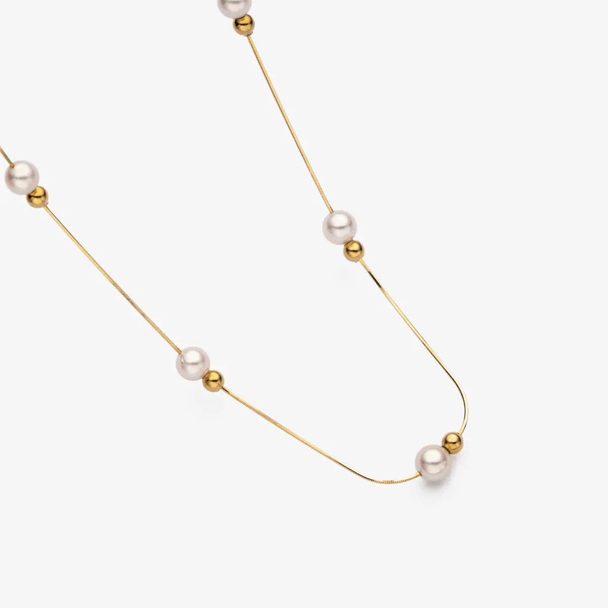 FINE LINE COLLECTION Akoya Saltwater Pearls 18k Yellow Gold Baby'S Breath Herringbone Chain Bracelet