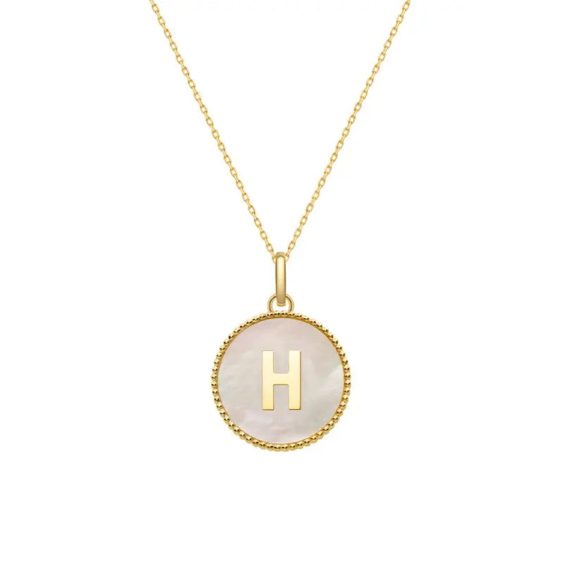 LEAN IN COLLECTION Custom Letter Mother-of-Pearl Necklace - HELAS Jewelry