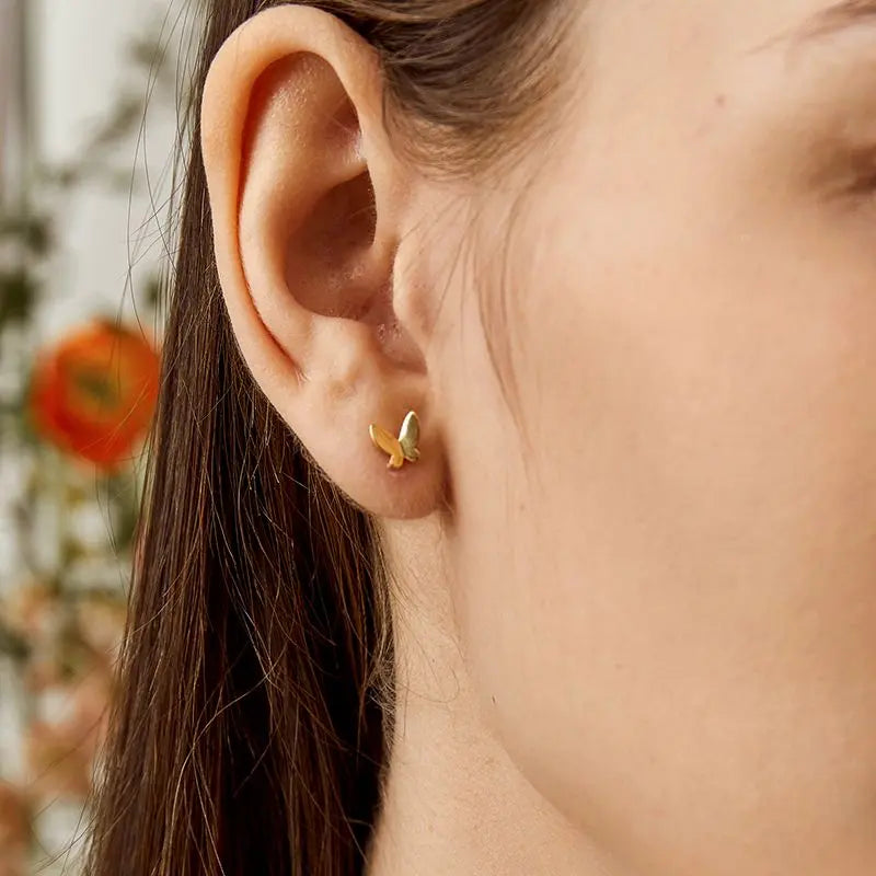 MONET GARDEN COLLECTION 18K Gold Butterfly Ear Studs - HELAS Jewelry