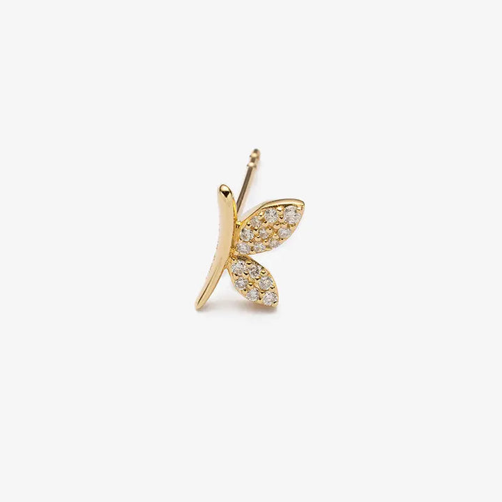 MONET GARDEN COLLECTION 18K Gold Dragonfly Diamonds Ear Studs - HELAS Jewelry