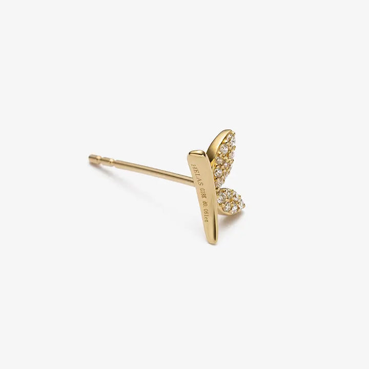 MONET GARDEN COLLECTION 18K Gold Dragonfly Diamonds Ear Studs - HELAS Jewelry