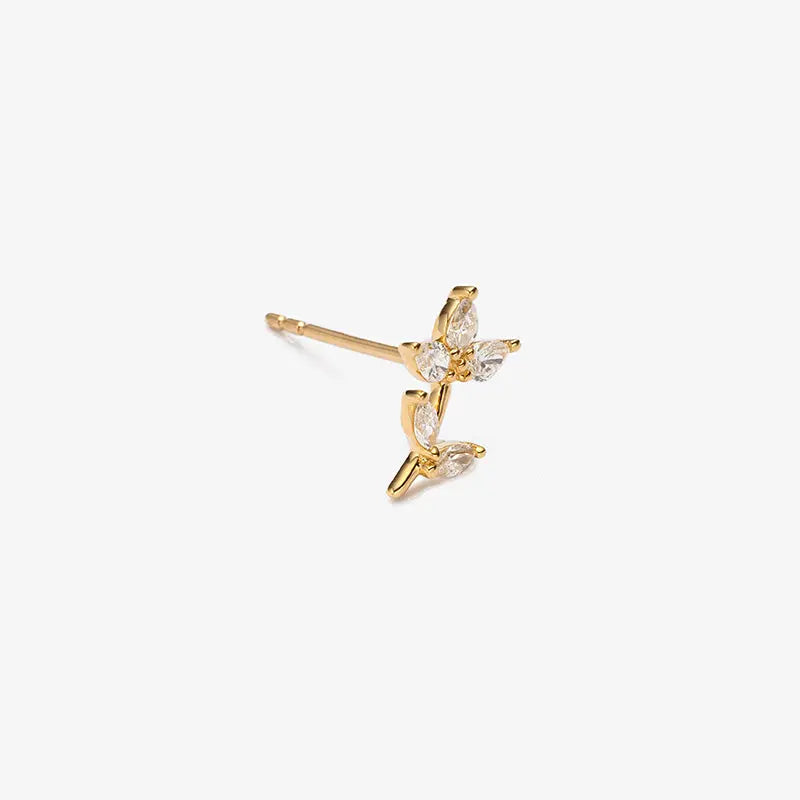 MONET GARDEN COLLECTION 18K Gold Summer Flower Diamonds Ear Studs - HELAS Jewelry
