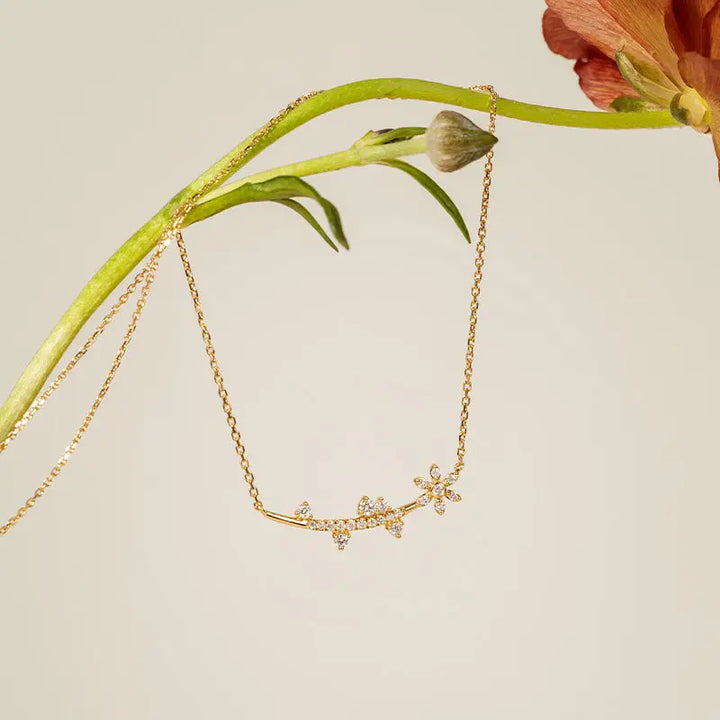 MONET GARDEN COLLECTION 18K Gold Twig Diamond Necklace - HELAS Jewelry
