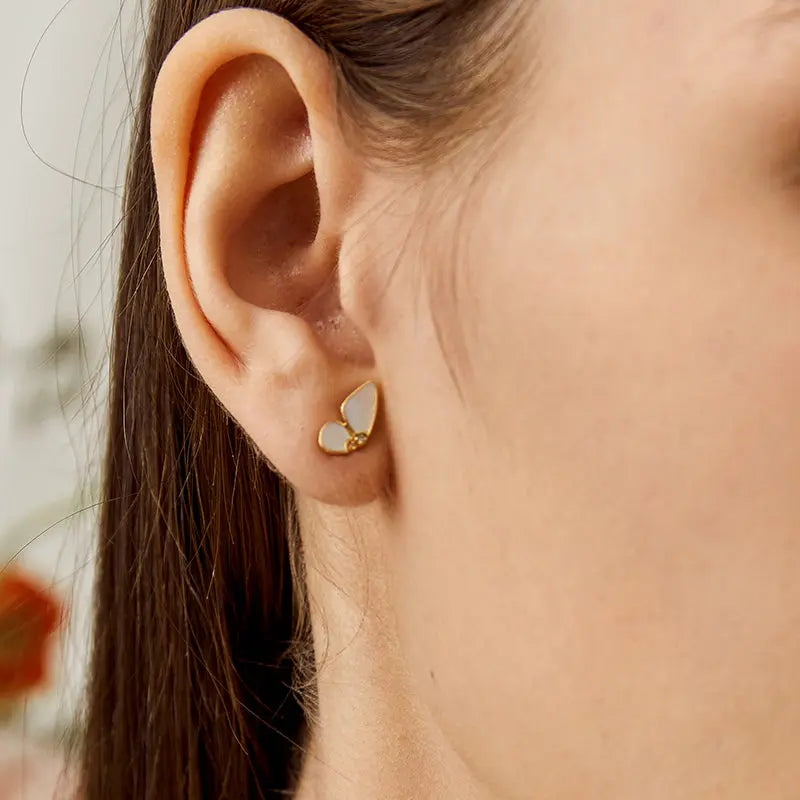 Monet mother of pearl post earrings – Mer•made jewelry by Keri Mosier