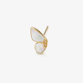 MONET GARDEN COLLECTION Mother Of Pearl 18K Gold Butterfly Diamonds Ear Studs