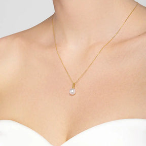MELODY COLLECTION Akoya Saltwater Pearl 18K Yellow Gold Semibreve Necklace