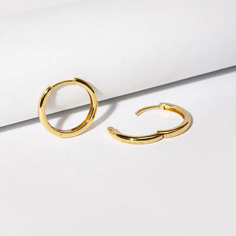 PERFECTION COLLECTION 18K Gold Trendy Subtle Circle Design Simple Style Earrings