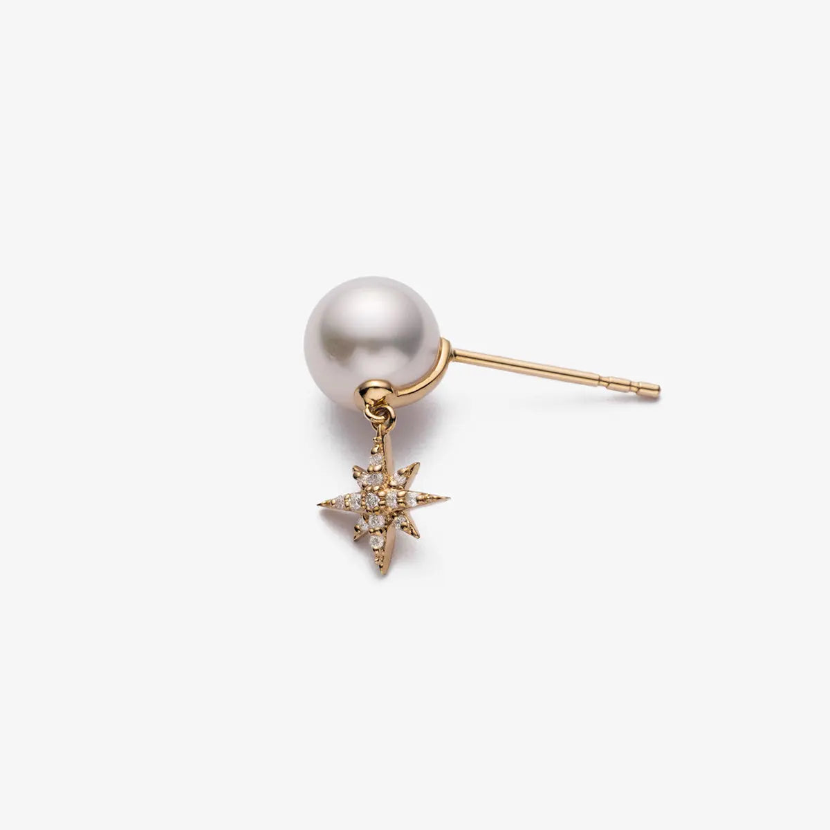 STAR COLLECTION Premier Akoya Pearl 18K Gold Diamond Stud Earrings