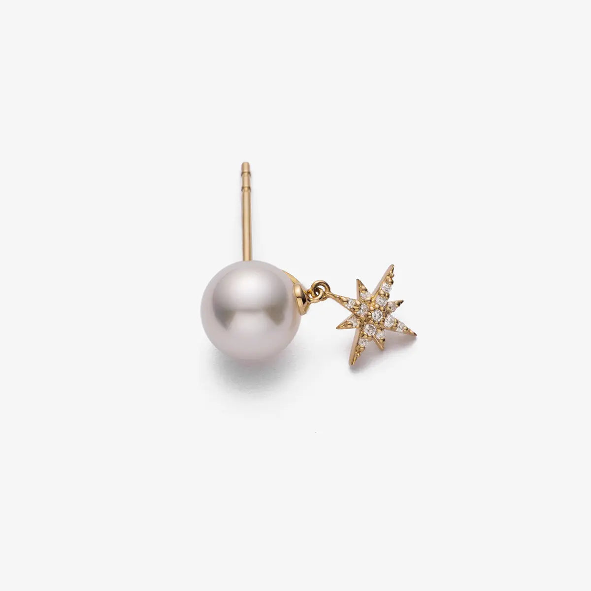 STAR COLLECTION Premier Akoya Pearl 18K Gold Diamond Stud Earrings