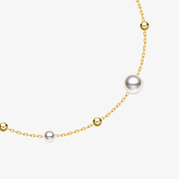 STAR TRAILS COLLECTION Akoya Pearl 18K Gold Baby's Breath Bracelet - HELAS Jewelry