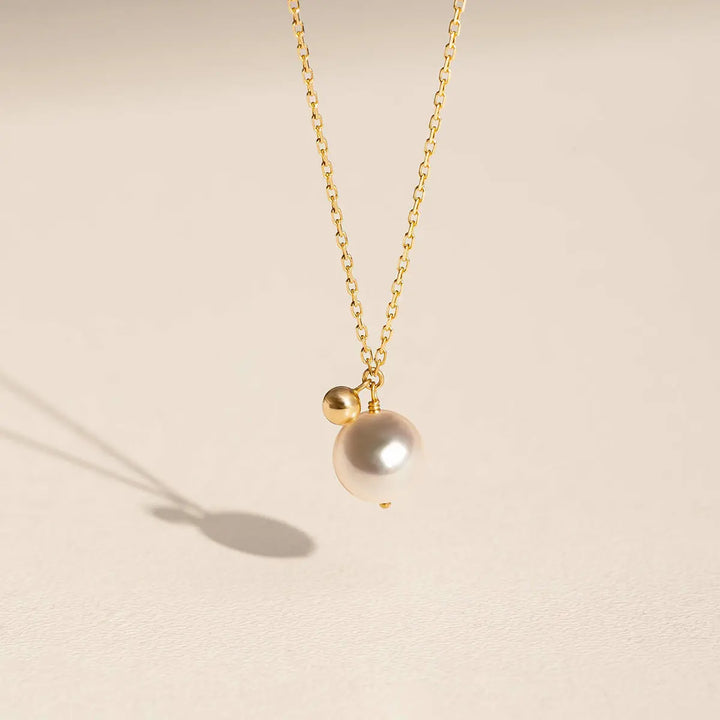 STAR TRAILS COLLECTION Akoya Pearl 18K Gold Ball Necklace - HELAS Jewelry