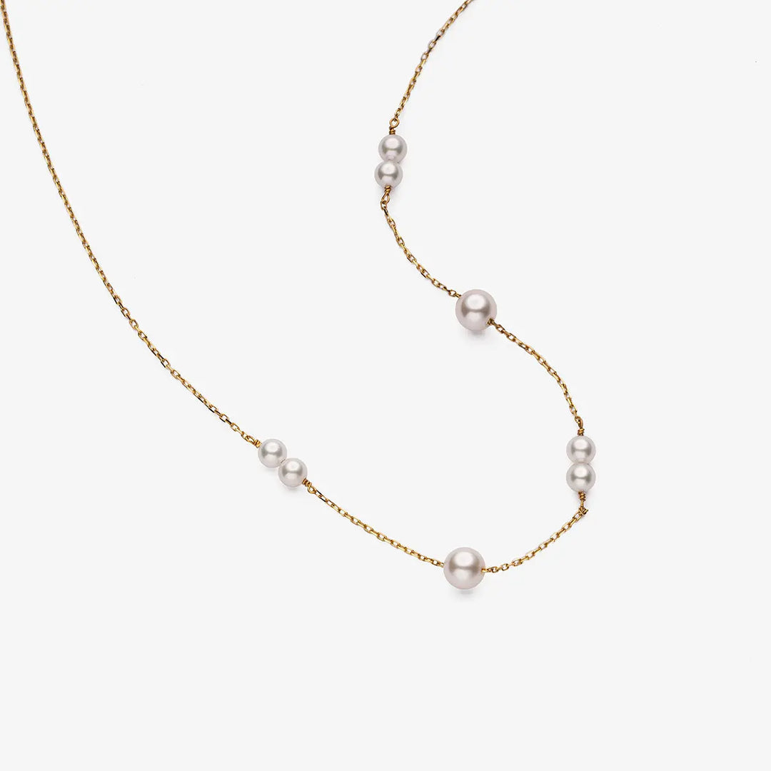 STAR TRAILS COLLECTION Akoya Pearl 18K Gold Necklace - HELAS Jewelry