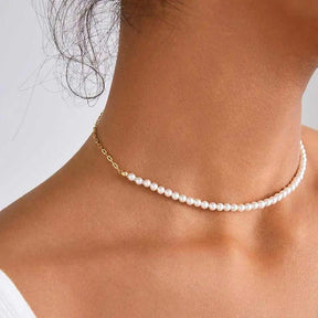 WONDERLAND COLLECTION Akoya Pearl 18K Gold Chain Design Elegant Necklace