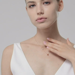 H COLLECTION Akoya Saltwater Pearl 18K Gold Hanging "H" Necklace